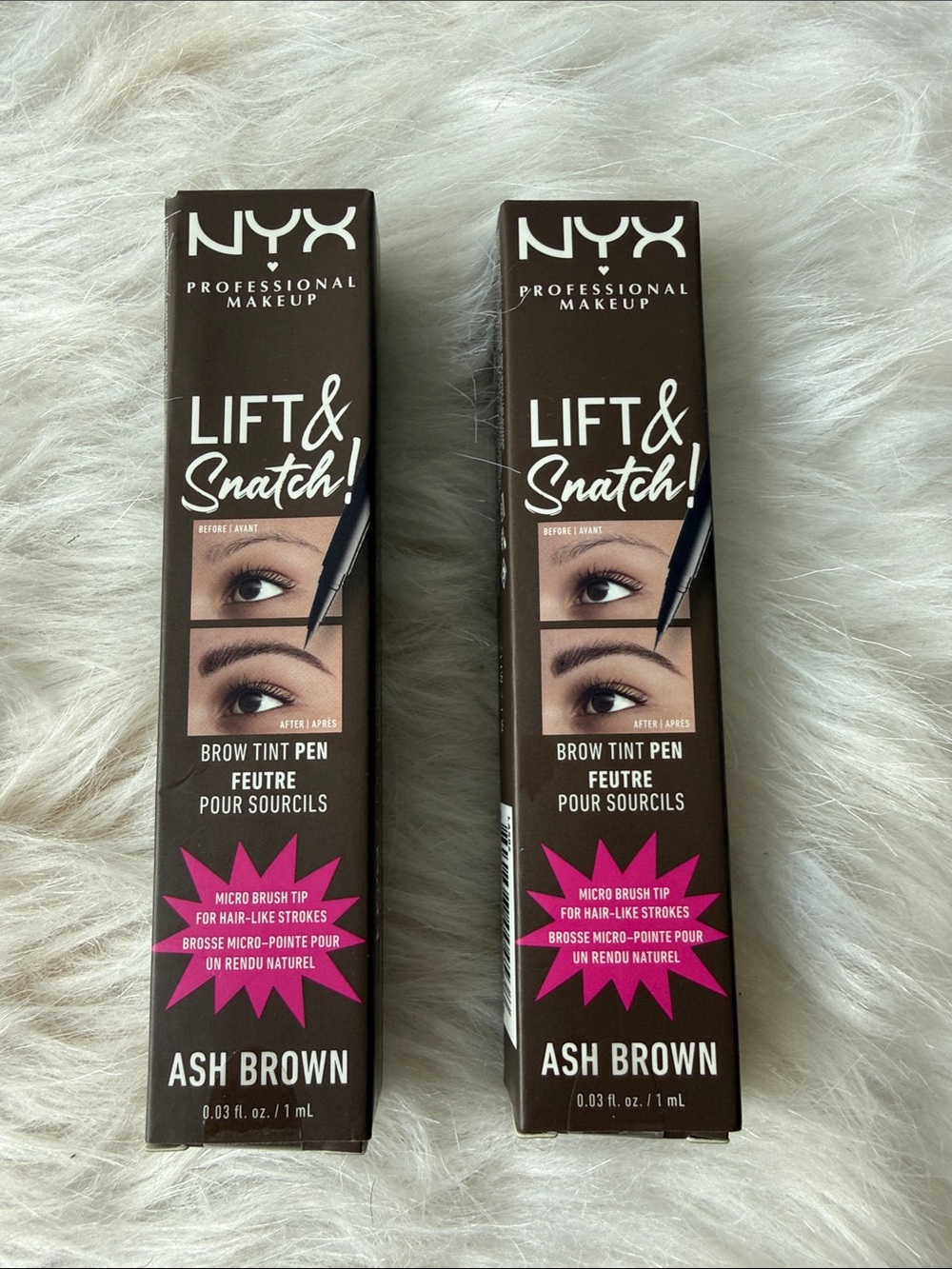 NYX Lift & Snatch Brow Tint Pen - Ash Brown- Pack of 2